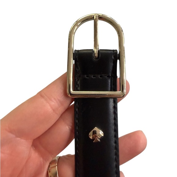 Kate Spade Black Leather Belt with Gold Buckle - Picture 5 of 8